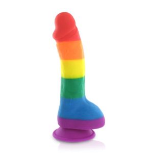 Pride Silicone Rainbow Dildo Met Ballen 20 cm