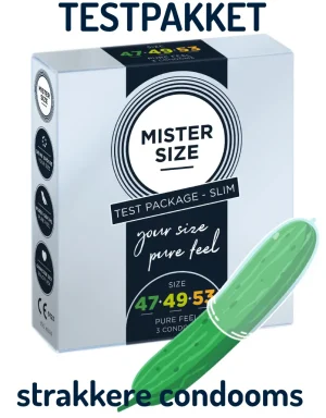 MISTER SIZE PasPakket 3 SMALLERE Condooms (maten 47-49-53)