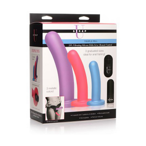 XR Brands Triple Peg - Vibrierende Siliconen Dildo Set met Afstandsbediening