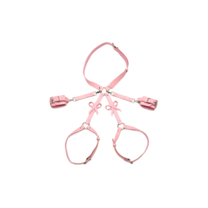 XR Brands Bondage Harness met Strikjes - XL/2XL - Roze