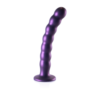 Ouch! by Shots Gekralde Silicone G-Spot Dildo - 8'' / 20,5 cm - Metallic Paars