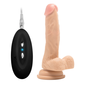 RealRock by Shots Vibrerende Realistische Cock met Scrotum - 7 / 18 cm