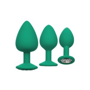 CalExotics - Cheeky Gems Diamant Buttplug Set 3 Maten Groen