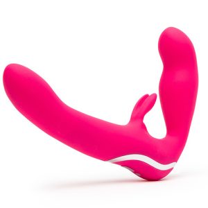 Happy Rabbit - Strapless Strap-On Rabbit Vibe Roze