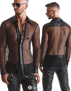 * RFP Tule heren blouse met wetlook, Cesare001