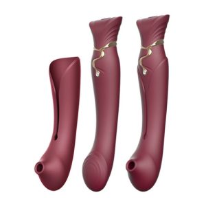 Zalo - Queen Set G-spot PulseWave Vibrator Met Suction Sleeve Rood