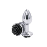 NS Novelties - Rear Assets Rose Aluminium Buttplug Small Zwart