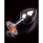 Dolce Piccante - Zilveren Metalen Buttplug 4 cm Oranje
