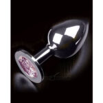 Dolce Piccante - Zilveren Metalen Buttplug 4 cm Lichtroze