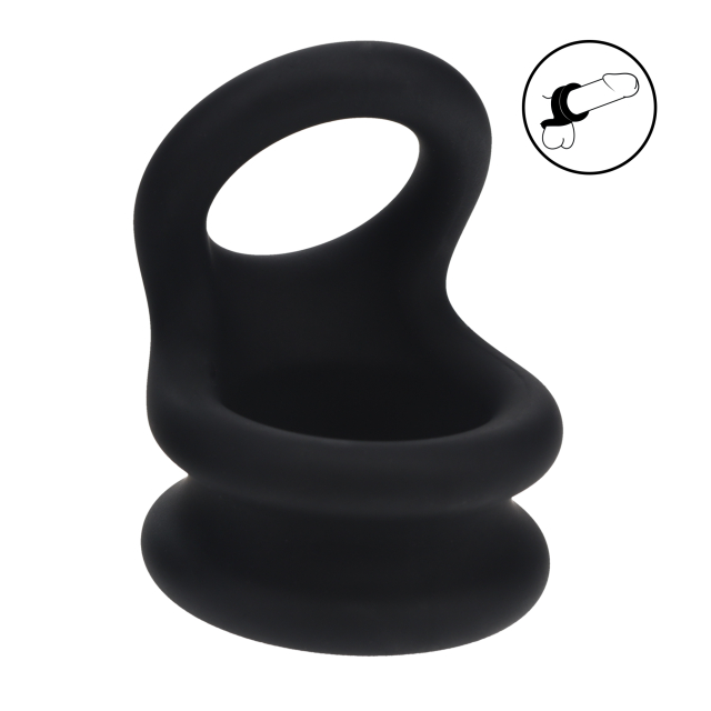 levelz brede dubbele siliconen cockring maat m