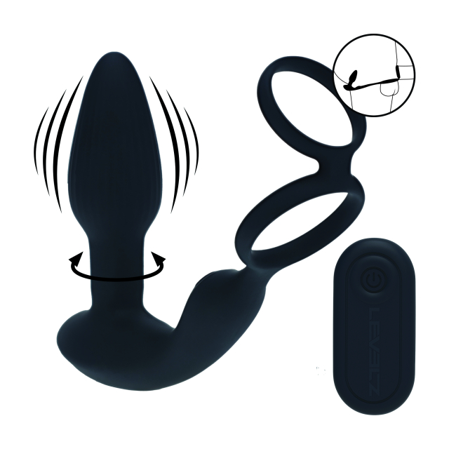 levelz dual prostate stimulator met cock ball ring afstandsbediening