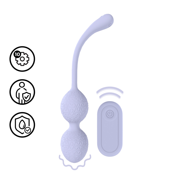 loveline vibrating bead kegel met afstandsbediening lila