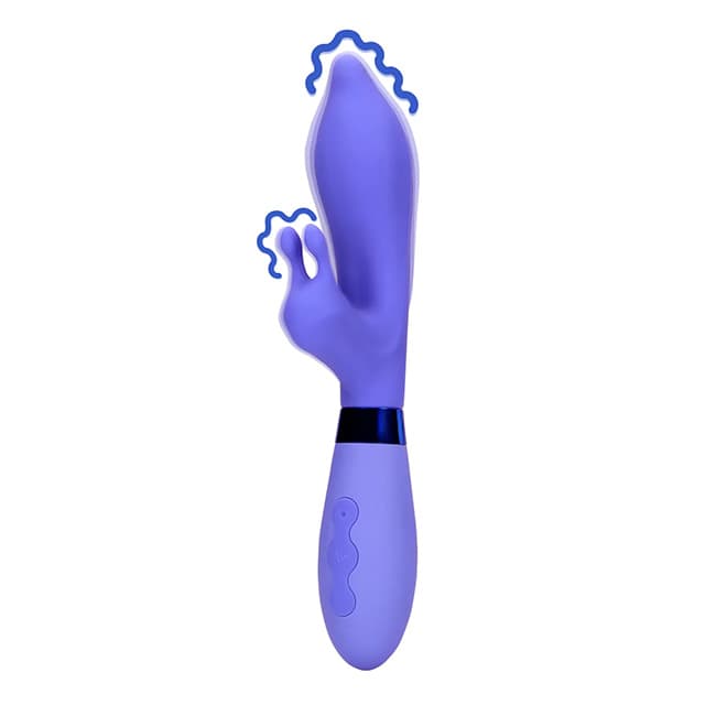 loveline siliconen gepunte rabbit vibrator paars 1